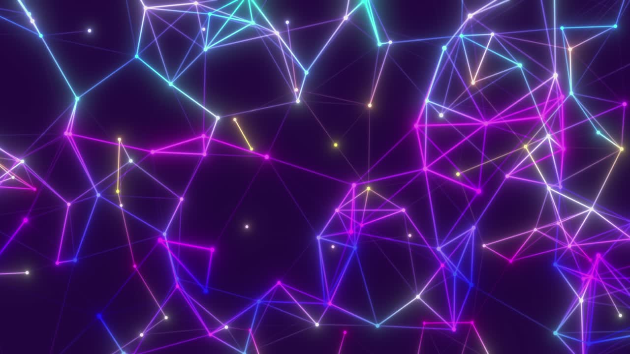 fondo de bucle de movimiento abstracto plexo dinámico tecnología futurista. renderizado en 3d, bucle sin costuras