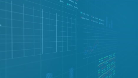 Animation-Mehrerer-Diagramme-Mit-Wechselnden-Zahlen-Und-Handelstafeln-Auf-Abstraktem-Hintergrund