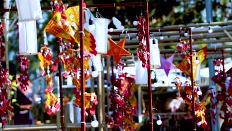 colorful paper lanterns and decorations