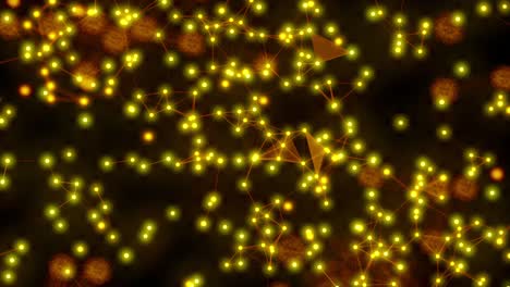 animación de bucle de cadena de bloques de líneas de plexo y partículas de puntos