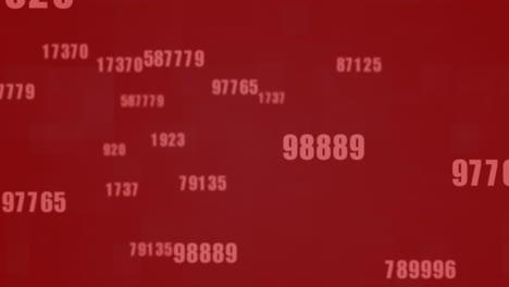múltiples números cambiando contra un fondo rojo