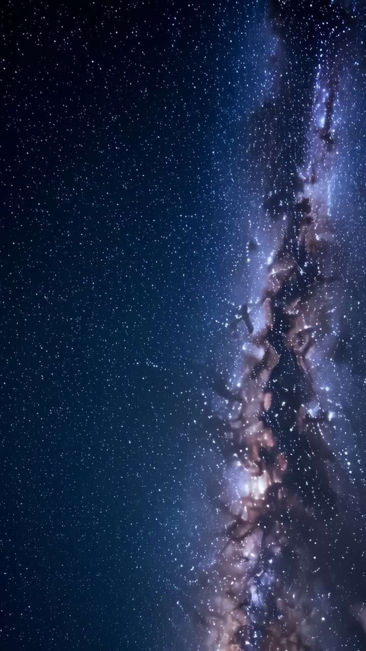 Starry Night Sky with Milky Way and Clouds