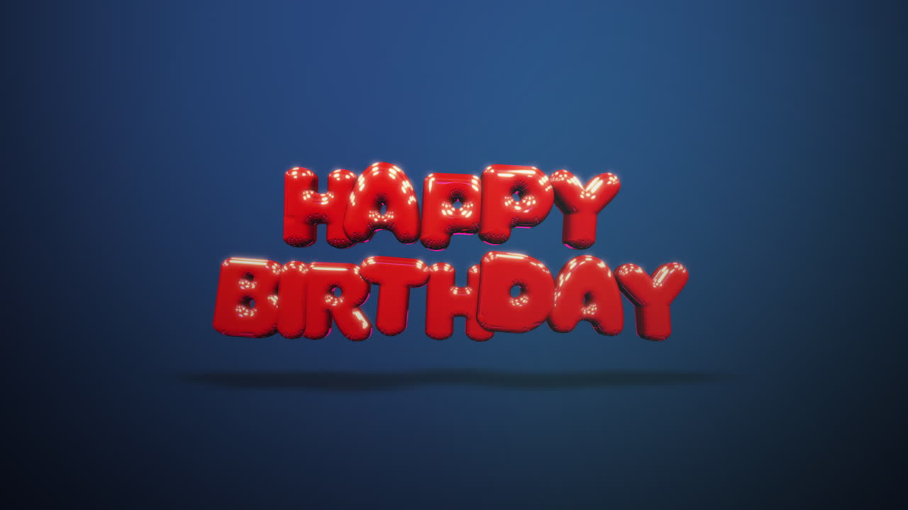 colorido texto de feliz cumpleaños en el gradiente de moda azul moderno