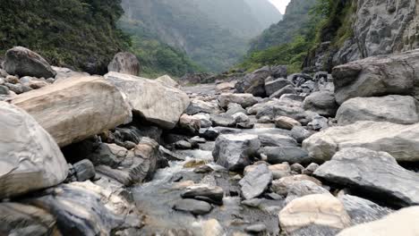 huge rocks wild big stones remote river through mountain valley in taroko gorge taiwan, planet clear water cycle source from the mountains