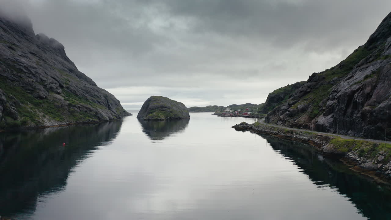 Lofoten Islands aerial landscape