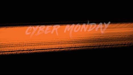 lunes cibernético con pincel de arte naranja en degradado negro 1