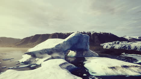 impressive ice formations in a serene arctic landscape during daylight hours