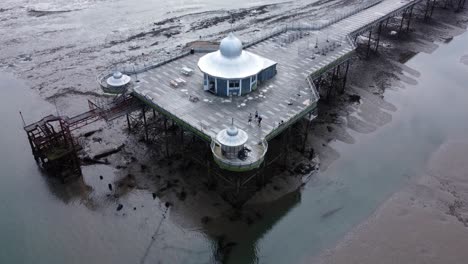 bangor garth pier victorian ornamental silver dome pavilion landmark tourist aerial view seaside attraction slight forward