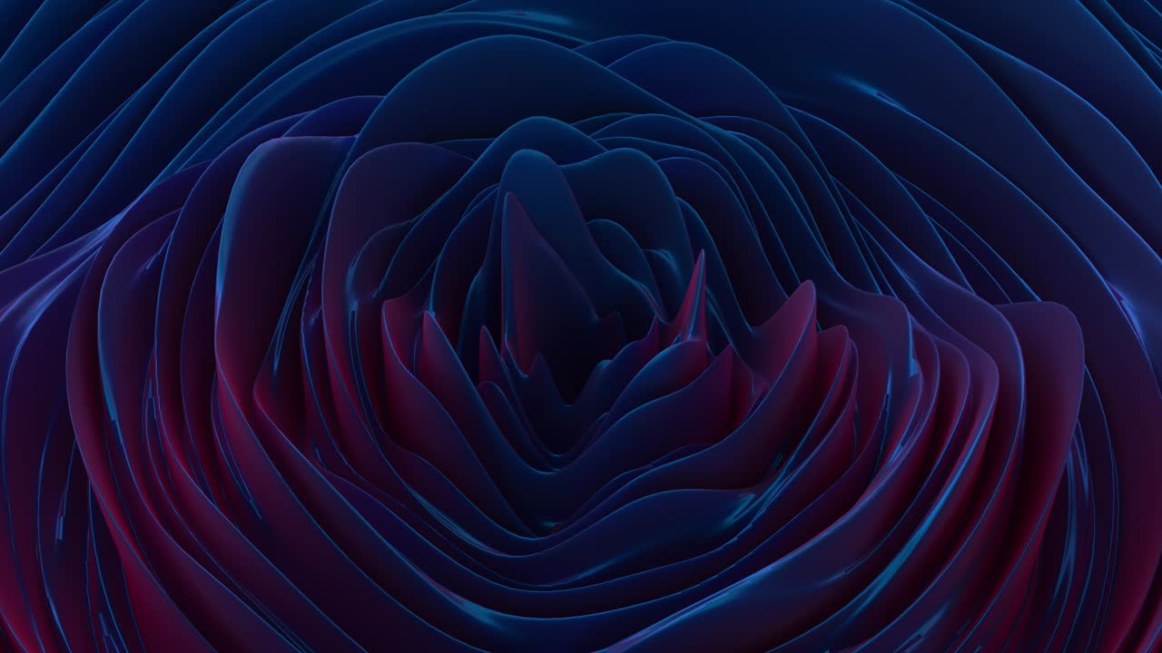 Abstract background with blue pink noise wave field. Abstract landscape mountain displace surface. Modern background template for documents, reports and presentations. Seamless loop 3d animation of 4K