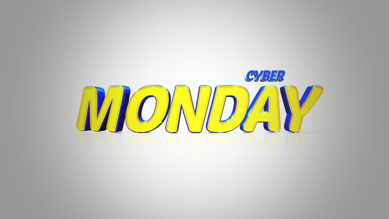 texto vibrante y moderno del lunes cibernético en gradiente blanco