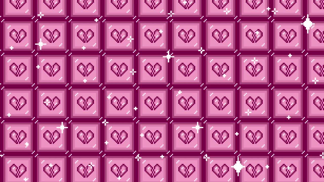 Pixel art tile broken heart icon Looping animated background. 1080p (1).mp4