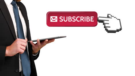 gente de negocios suscribiéndose a las redes sociales 4k