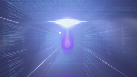 animation of digital data streams and glowing light showcasing futuristic technology