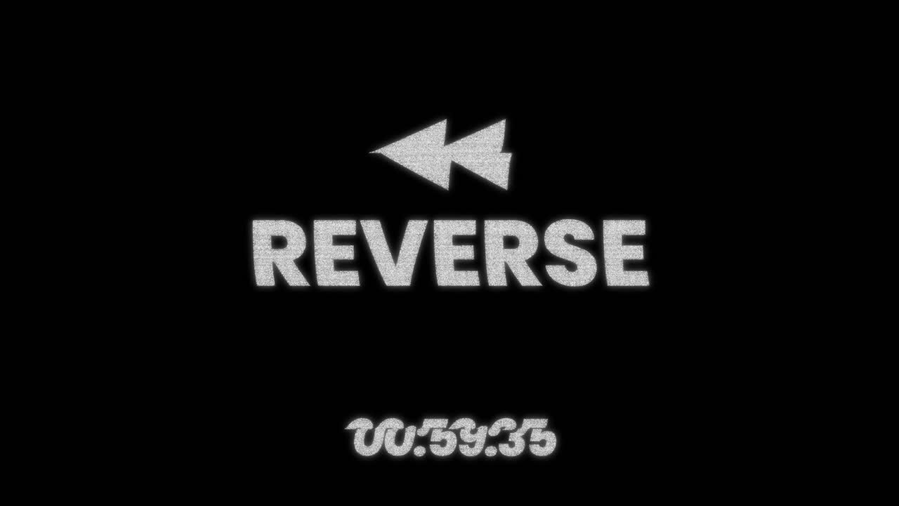 Retro Glitch Reverse Playback Countdown Screen