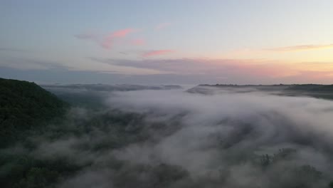 misty sunrise valley landscape