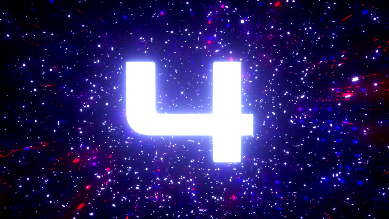 футуристический обратный отсчет 4k неонового взрыва