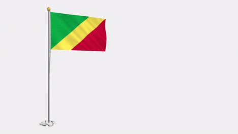 loop video of the republic of the congo flag  fluttering in the wind, slow motion video of 4k , with alpha channel