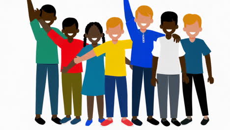 happy multiracial children