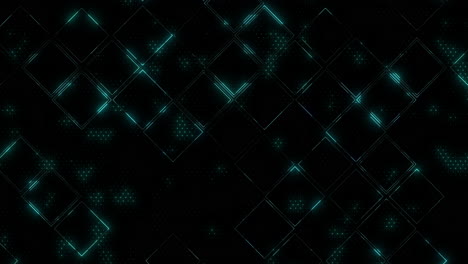 glowing blue diamond grid on black background