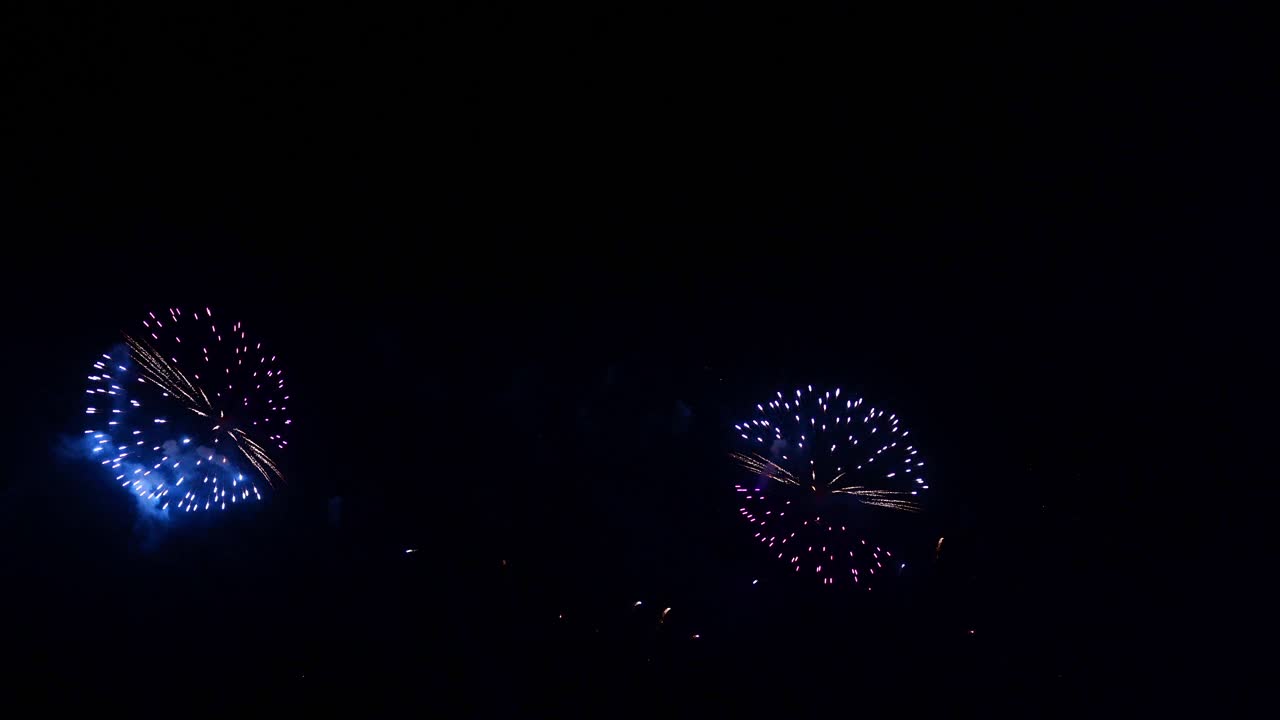 Beautiful colourful fire work display at night for celebration in festival