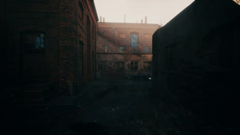 large crumbling abandoned factory in detroit