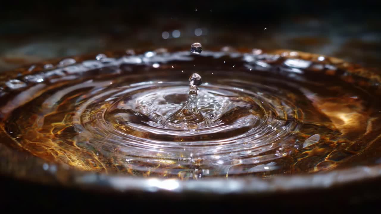 Captivating Ripples: The Intricate Beauty of Water Droplets Creating Patterns in a Calm Surface, Showcasing Nature's Fluid Dynamics and Visual Harmony
