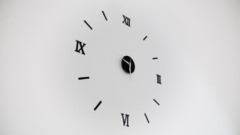 the clock walk. timelapse or time lapse of clock on white backgroungd and movement of clock hands