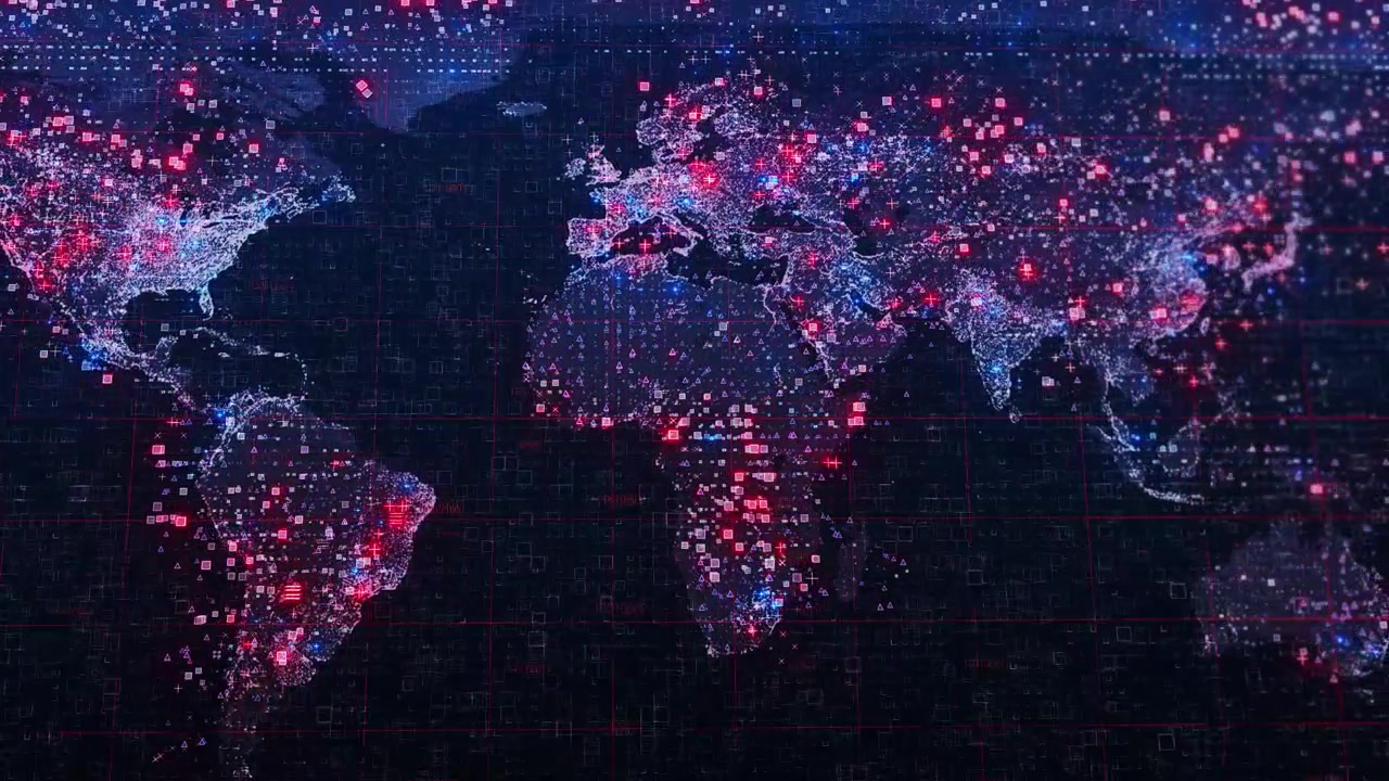 Global Data Network Digital World Map