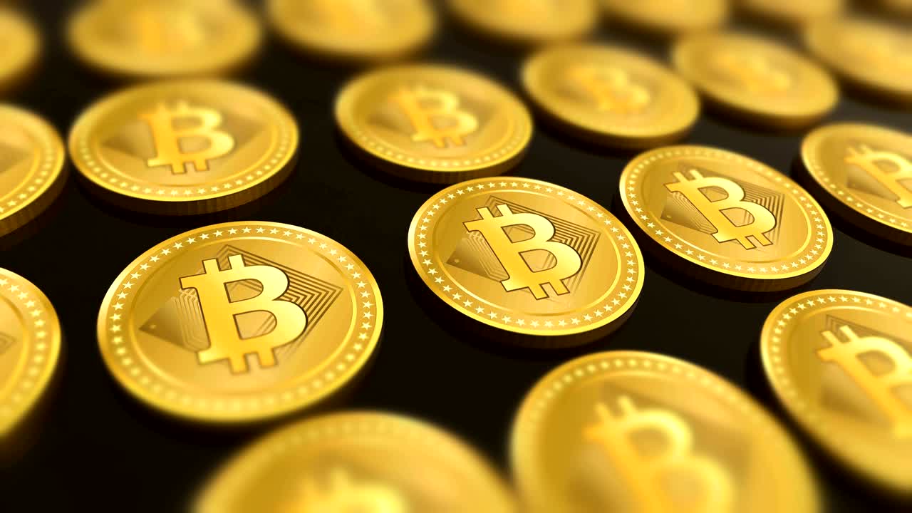 fondo animado de bitcoins brillantes