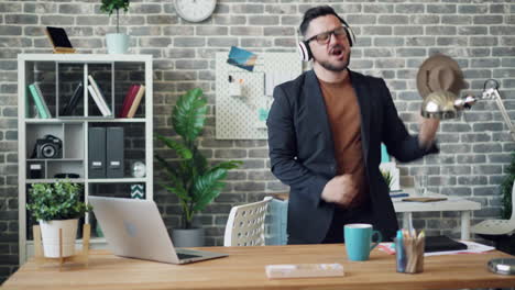 man dancing in office