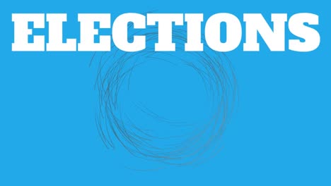 animation of elections text over circles on blue background