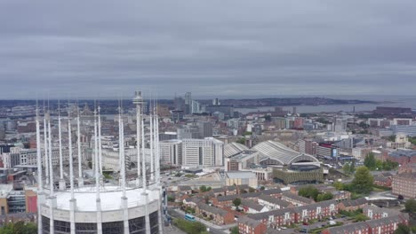 Drone-Shot-Panning-Across-Liverpool-City-Skyline