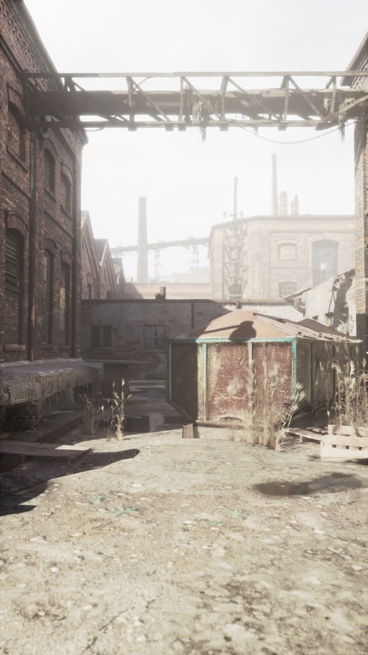 안개 속의 버려진 공장