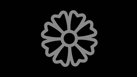 graphic object in black and white with stroboscopic and hypnotic effect, which rotates clockwise decreasing the size from full screen to disappearing in the center, in 16: 9 video format