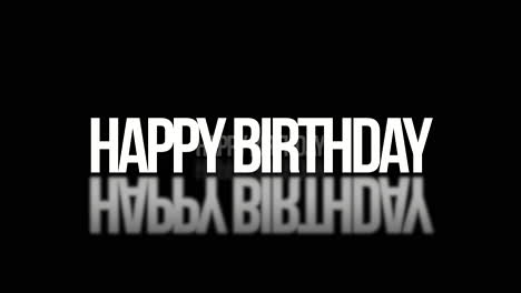 rolling happy birthday text on black gradient