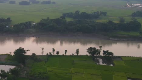 natural formed river in bangladesh. rural area