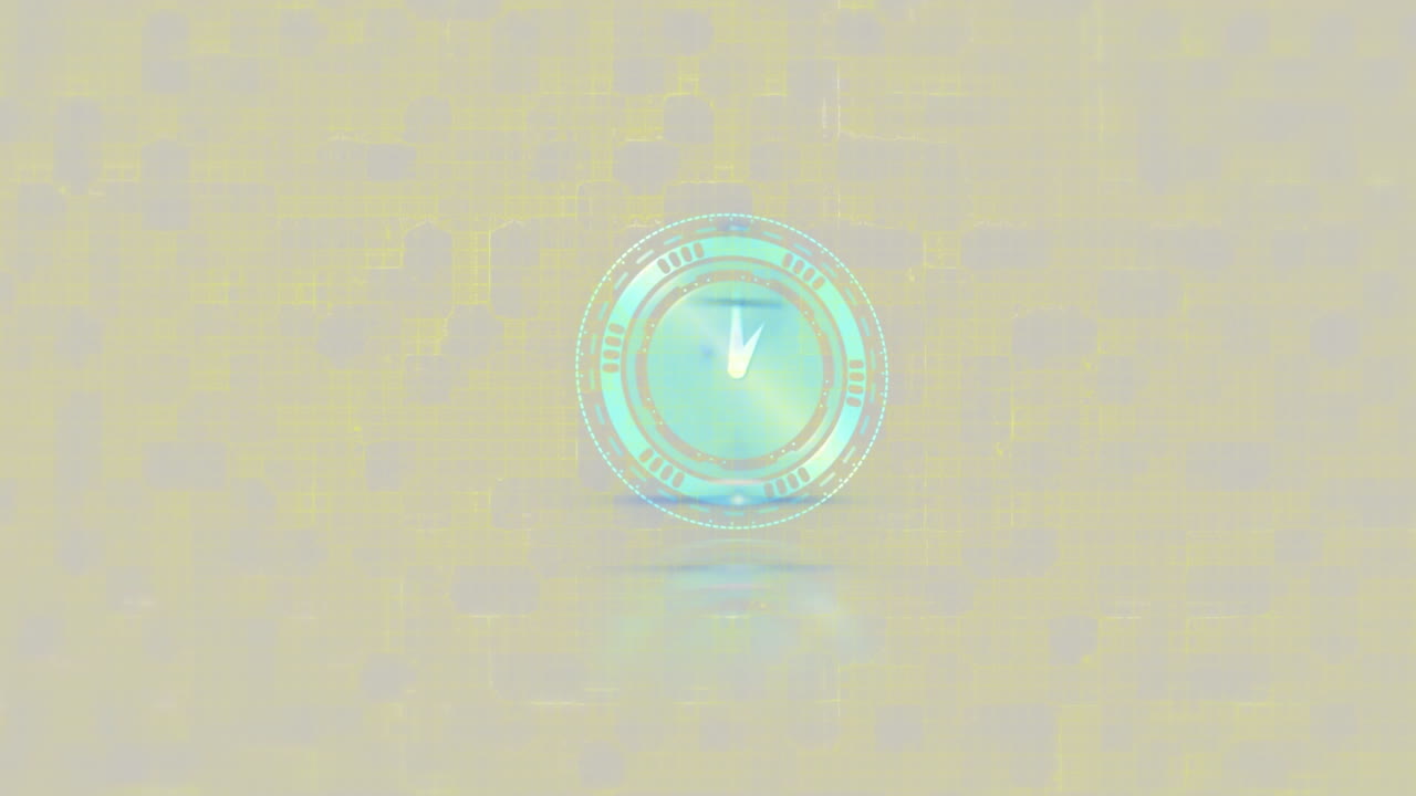 Animation of clock moving over beige background