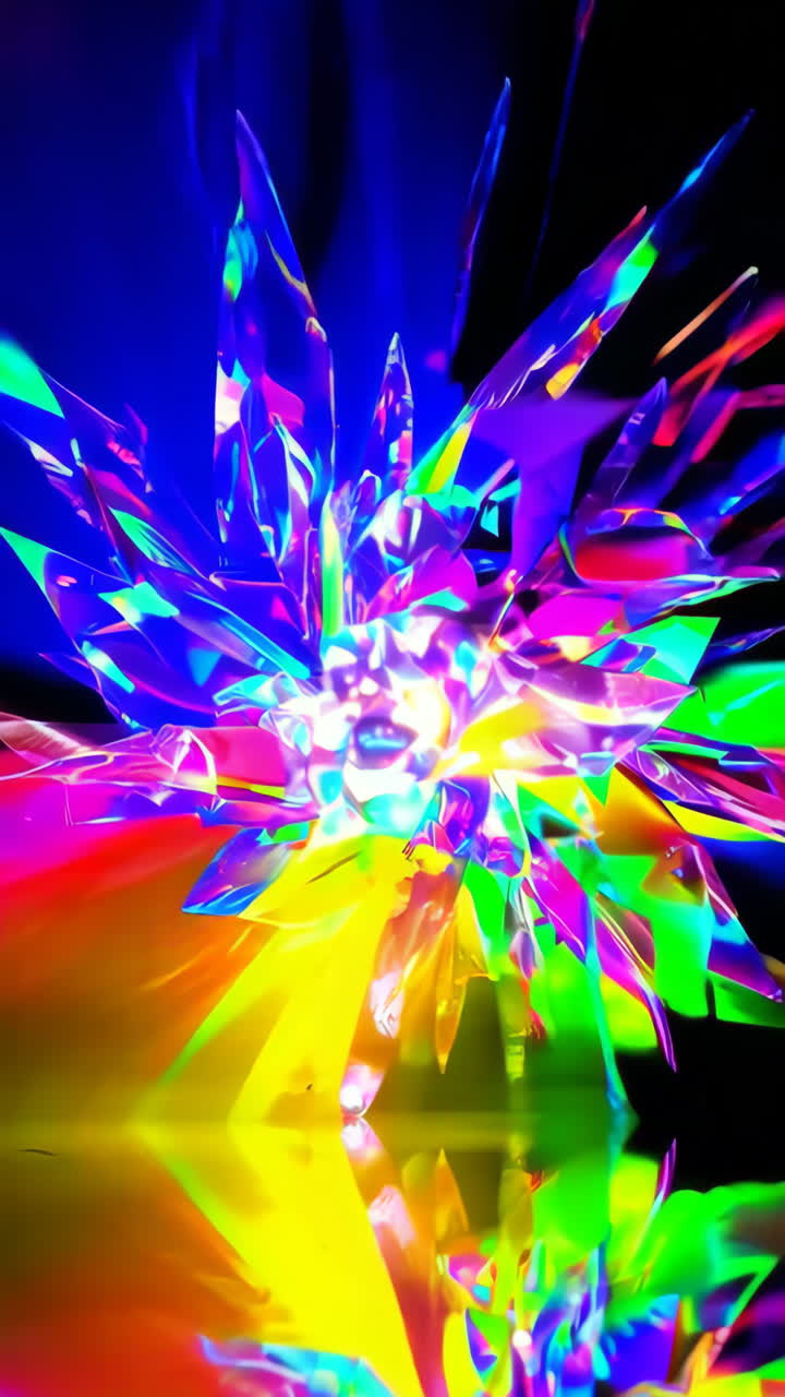 Esplosione di luce cristallina olografica vibrante