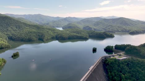 aerial pullout over the fontana dam