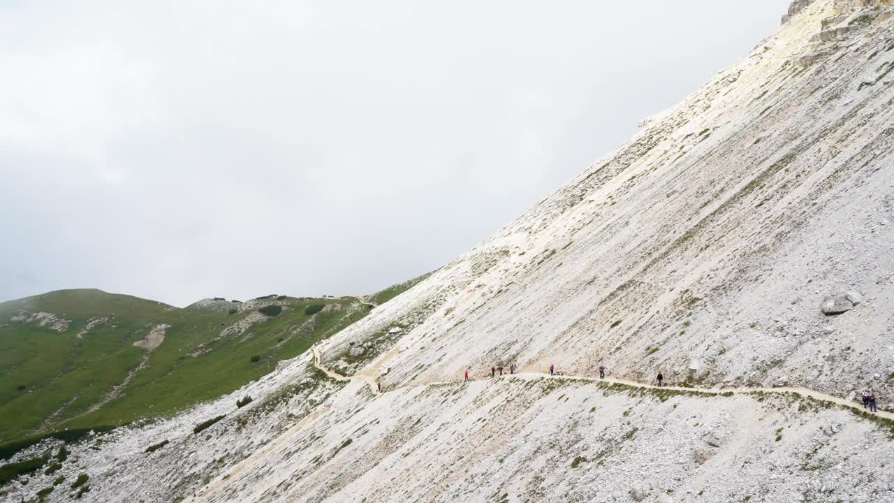 Walkway around Tre Cime di Lavaredo in South Tyrol