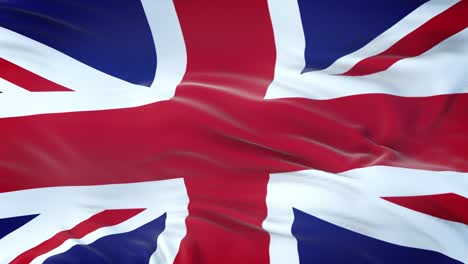 united kingdom flag waving in the wind with highly detailed fabric texture. seamless loop