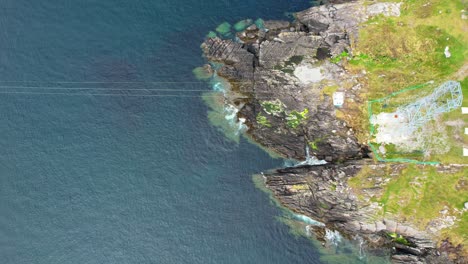 ireland epic locations cable car high over durnsey sound going to the island,beara peninsula in west cork