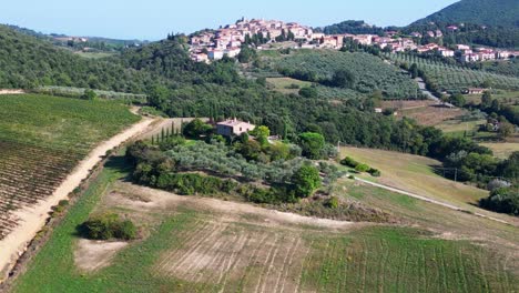 village house landscape, fall tuscany italy