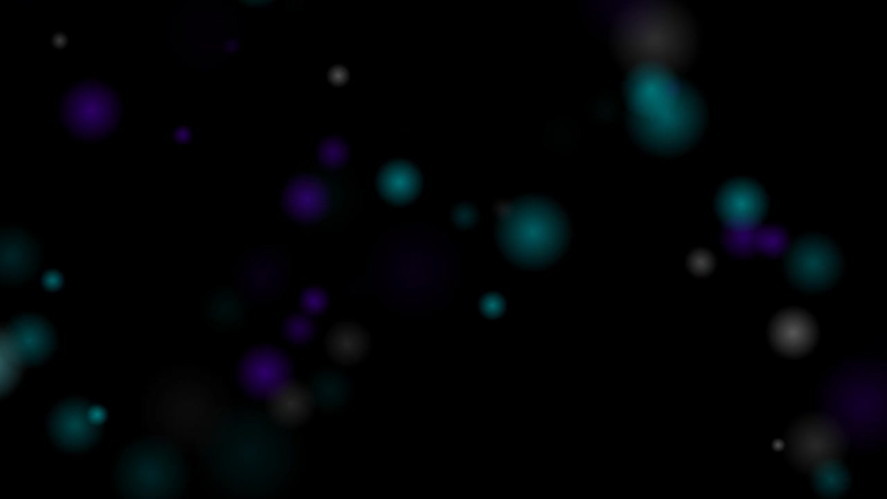 Abstract Motion Background with Floating Teal and Purple Bokeh Particles