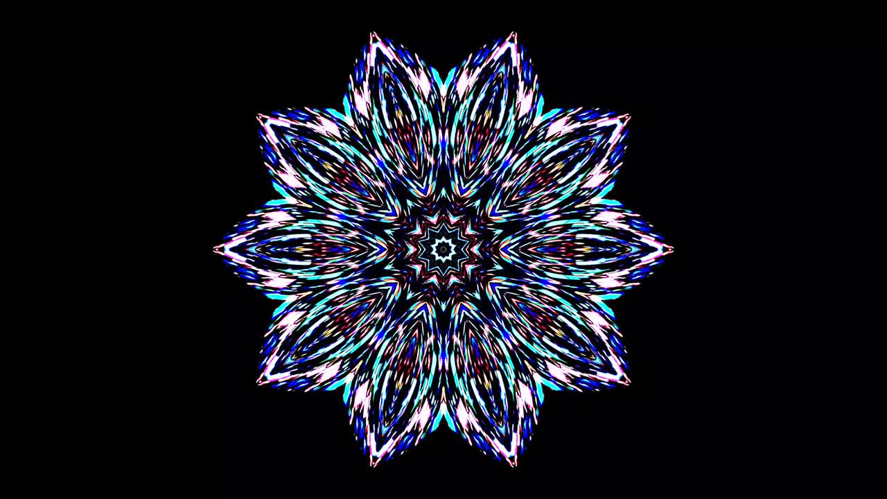 hermoso caleidoscopio abstracto que brilla, una luz radiante que regula los movimientos sutiles