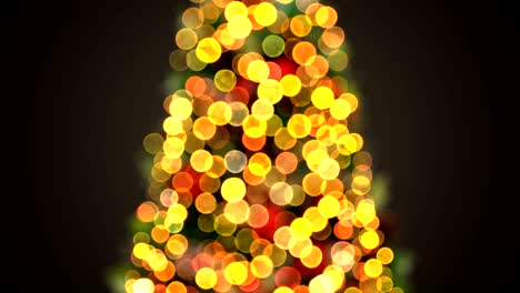 luces desfocalizadas del árbol de navidad parpadeando en animación 3d en bucle. feliz navidad y feliz concepto de celebración del año nuevo.