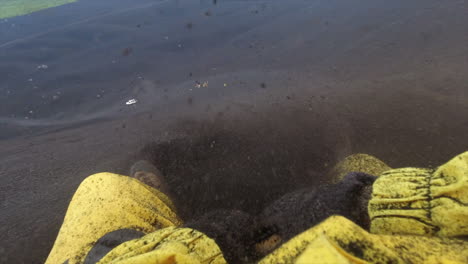 dynamic pov: sledding down huge black volcanic ash slope in nicaragua