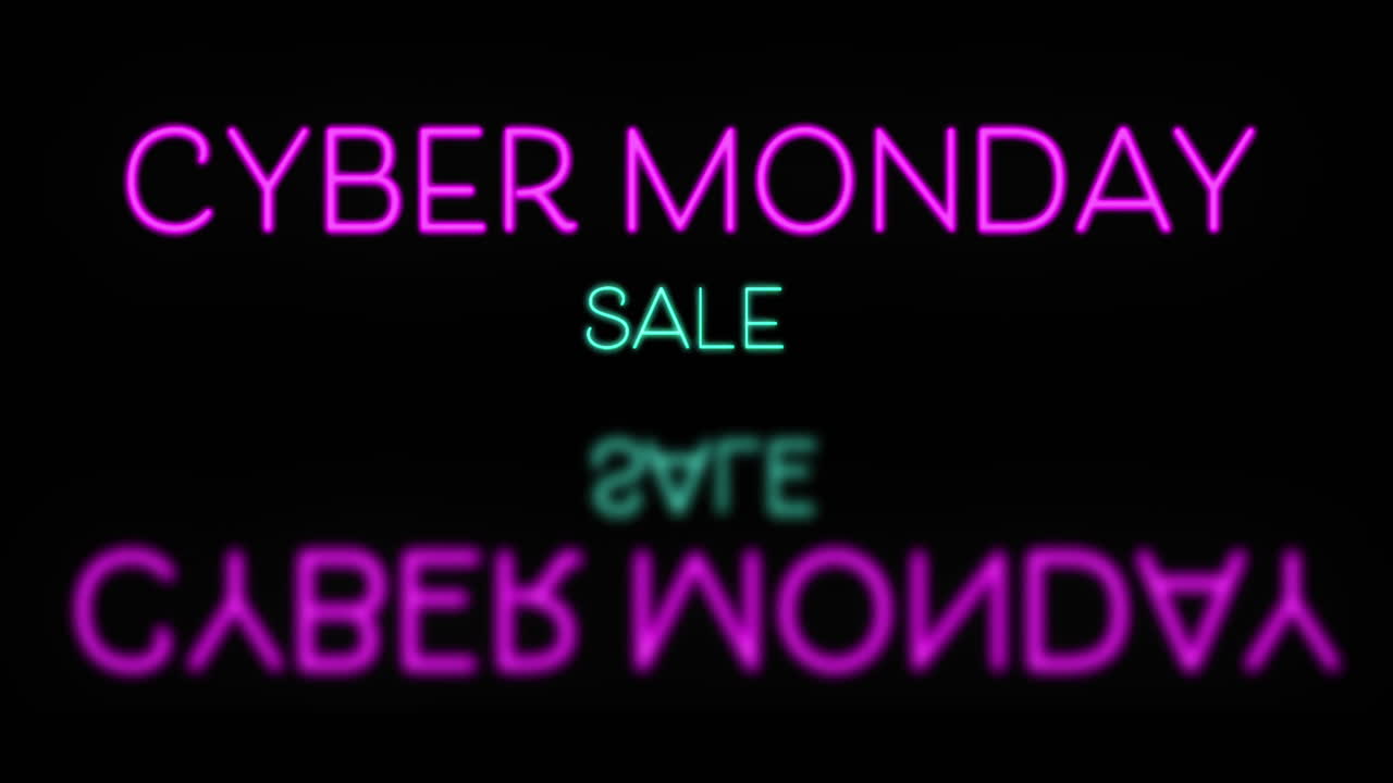 핑크 네온 사이버 월요일 판매 텍스트
