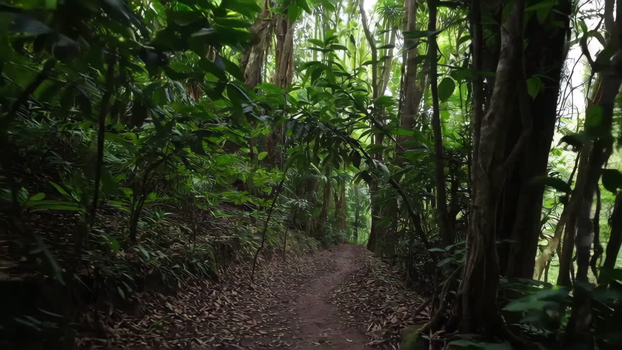 Jungle Trail Through Lush Vegetation