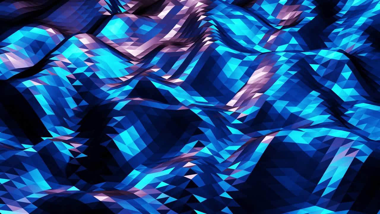 estilo oscuro abstracto bajo fondo poli en 4k. ondas abstractas se mueven en superficie metálica brillante en bucle. animación suave y sin costuras. simple geometría minimalista bg. color azul